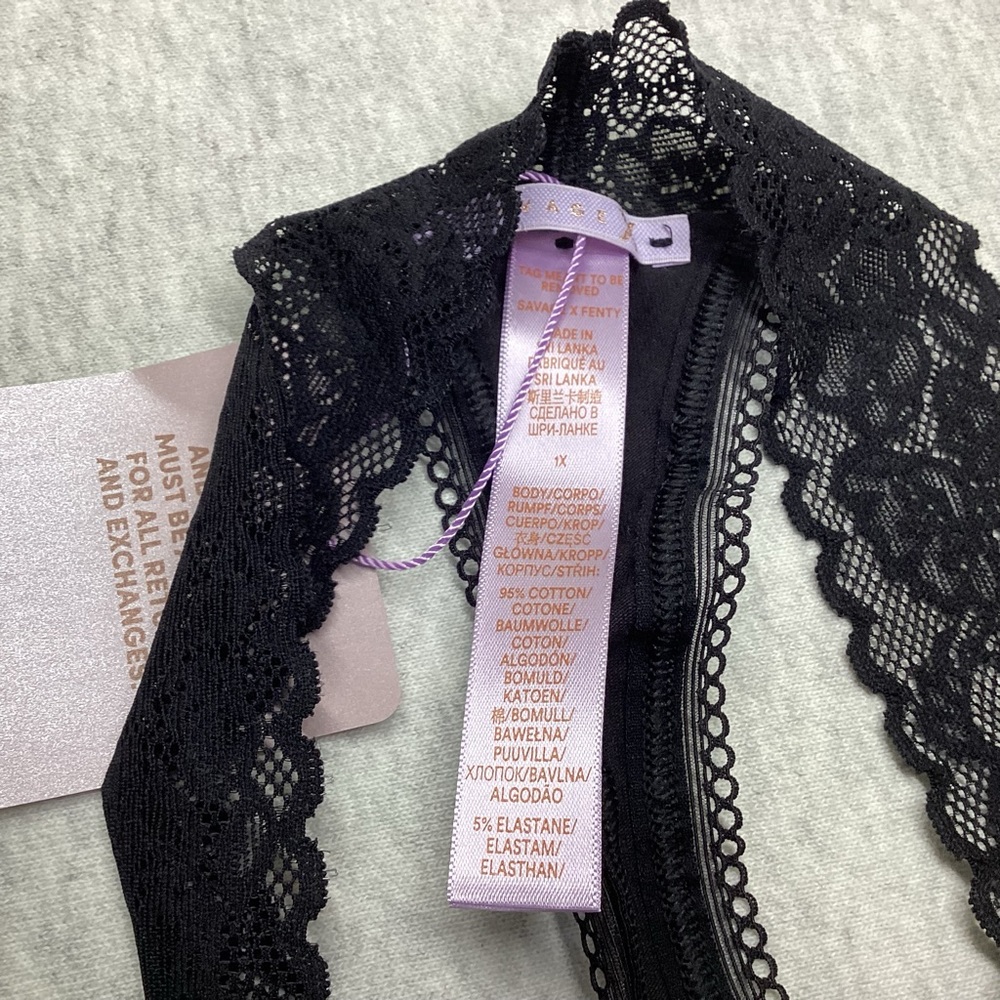 SAVAGE X FENTY WOMEN’S THONG PANTY SIZE: 1X COLOR: BLACK AND GRAY - Picture 5 of 9